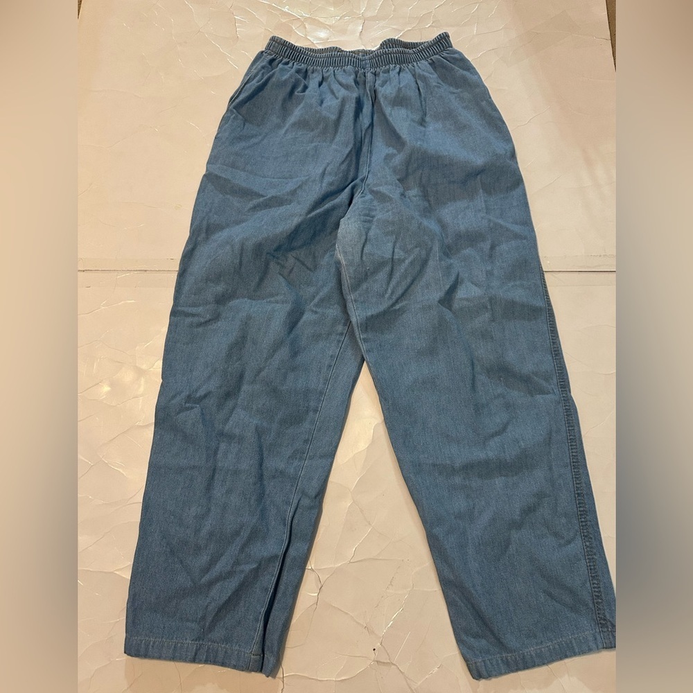 Vintage 14P Elastic Waist Jean Light Wash Pants Streetwear Casual